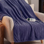 Laura Hill XL Electric Heated Blanket Throw Soft Coral Fleece with 10 Heat Settings - Blue thumbnail 6