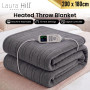 Laura Hill XL Electric Heated Blanket Throw Soft Coral Fleece with 10 Heat Settings - Gray thumbnail 8