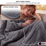 Laura Hill XL Electric Heated Blanket Throw Soft Coral Fleece with 10 Heat Settings - Gray thumbnail 3
