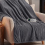Laura Hill XL Electric Heated Blanket Throw Soft Coral Fleece with 10 Heat Settings - Gray thumbnail 6