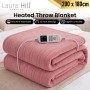 Laura Hill XL Electric Heated Blanket Throw Soft Coral Fleece with 10 Heat Settings - Pink thumbnail 8