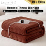 Laura Hill Electric Heated Blanket Throw Soft Coral Fleece w/ 9 Heat Settings - Brown thumbnail 7