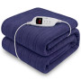Laura Hill Electric Heated Blanket Throw Soft Coral Fleece w/ 9 Heat Settings - Blue thumbnail 1