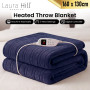 Laura Hill Electric Heated Blanket Throw Soft Coral Fleece w/ 9 Heat Settings - Blue thumbnail 7