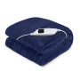 Laura Hill Heated Electric Blanket Coral Warm Fleece Winter Blue thumbnail 1