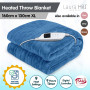 Laura Hill Heated Electric Blanket Coral Warm Fleece Winter Blue thumbnail 8