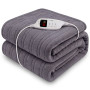 Laura Hill Electric Heated Blanket Throw Soft Coral Fleece w/ 9 Heat Settings - Grey thumbnail 1