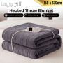Laura Hill Electric Heated Blanket Throw Soft Coral Fleece w/ 9 Heat Settings - Grey thumbnail 7