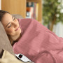 Laura Hill Heated Electric Blanket Throw Rug Coral Warm Fleece Pink thumbnail 7