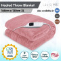 Laura Hill Heated Electric Blanket Throw Rug Coral Warm Fleece Pink thumbnail 8