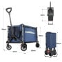 Wallaroo 120L Camping Steel Trolley Beach Picnic Basket Cart - Blue thumbnail 3