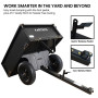 Kartrite Heavy Duty Dump Cart 270kg Capacity Pneumatic Tyres Quick Release Pedal Removable Tailgate Trailer for Garden thumbnail 4