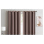 2x 100% Blockout Curtains Panels 3 Layers Eyelet Taupe 140x230cm thumbnail 1