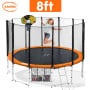 Kahuna 8 ft Round Spring Trampoline Free Safety Net Pad Basketball - Orange thumbnail 3
