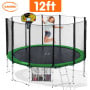 Kahuna Blizzard 12 ft Trampoline Green with Basketball Set thumbnail 2