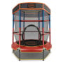 Kahuna 4.5ft Kids Trampoline with Roof Shade Cover & Safety Net Enclosure - Outdoor Indoor Toddler Play Red Blue thumbnail 1