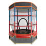 Kahuna 4.5ft Kids Trampoline with Roof Shade Cover & Safety Net Enclosure - Outdoor Indoor Toddler Play Red Blue thumbnail 4