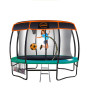 Kahuna Trampoline 10 ft with Basketball Set and Roof - Green thumbnail 2