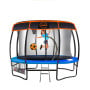 Kahuna Trampoline 12 ft with Basketball Set and Roof - Blue thumbnail 2