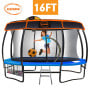 Kahuna Trampoline 16 ft with Basketball Set and Roof - Blue thumbnail 2