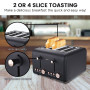 Pronti 4 Slice Toaster Rose Trim Collection - Black thumbnail 4