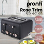 Pronti 4 Slice Toaster Rose Trim Collection - Black thumbnail 9