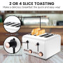 Pronti 4 Slice Toaster Rose Trim Collection - White thumbnail 4