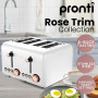 Pronti 4 Slice Toaster Rose Trim Collection - White thumbnail 9