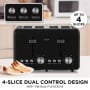 Pronti Silver Noir Collection 4 Slice Toaster with Dual Controls thumbnail 5