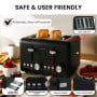 Pronti Silver Noir Collection 4 Slice Toaster with Dual Controls thumbnail 7