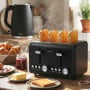 Pronti Silver Noir Collection 4 Slice Toaster with Dual Controls thumbnail 10