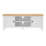 Sarantino Gio TV Stand - White/Natural thumbnail 2