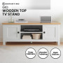 Sarantino Gio TV Stand - White/Natural thumbnail 10