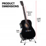 Karrera 41in Acoustic Wooden Guitar with Bag - Black thumbnail 6