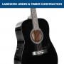 Karrera 41in Acoustic Wooden Guitar with Bag - Black thumbnail 3