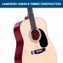 Karrera 41in Acoustic Wooden Guitar with Bag - Natural thumbnail 3