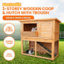 Furtastic 2-Storey Wooden Chicken Coop & Rabbit Hutch With Trough thumbnail 2