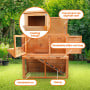 Furtastic 2-Storey Wooden Chicken Coop & Rabbit Hutch With Trough thumbnail 5