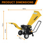 Ducar 7HP Wood Chipper Shredder Mulcher Grinder Petrol Yellow thumbnail 8