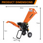 Ducar 7HP Wood Chipper Shredder Mulcher Grinder Petrol Orange thumbnail 4