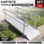Kartrite 8ft Aluminium Wheelchair Ramp with Handrails 380kg Heavy Duty Non-Slip Mobility Scooter Ramp 93cm Wide thumbnail 2