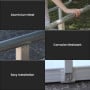 Kartrite Aluminium Safety Handrails for 6ft Wheelchair Ramp - Rust Free Outdoor Support Side Rails for Mobility thumbnail 7