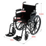 Orthonica 24in Foldable Steel Wheelchair - Black thumbnail 3
