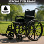 Orthonica 24in Foldable Steel Wheelchair - Black thumbnail 5