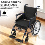Orthonica 20In Self Propelled Foldable Steel Wheelchair Lightweight & Portable thumbnail 5