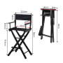 Sarantino Set of 2 Black Tall Directors Chair Beech Wood Frame with Canvas Seat thumbnail 3
