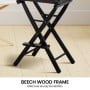 Sarantino Set of 2 Black Tall Directors Chair Beech Wood Frame with Canvas Seat thumbnail 5