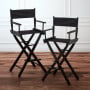 Sarantino Set of 2 Black Tall Directors Chair Beech Wood Frame with Canvas Seat thumbnail 9