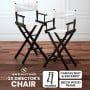 Sarantino Set of 2 White Tall Directors Chair Beech Wood Frame with Canvas Seat thumbnail 9