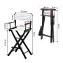 Sarantino Set of 2 White Tall Directors Chair Beech Wood Frame with Canvas Seat thumbnail 3